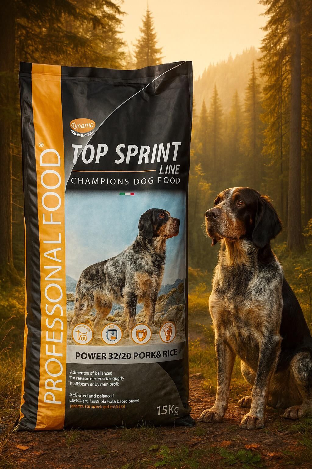 Top Sprint Energy Power 32/22 Domuz Aromalı Yetişkin Köpek Maması 15 KG